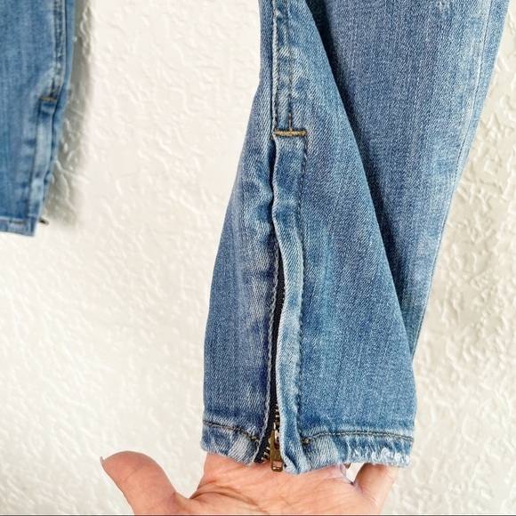 Pistola Distressed Ripped Skinny Denim Jeans Side Ankle Zip Size 26 - Picture 4 of 9